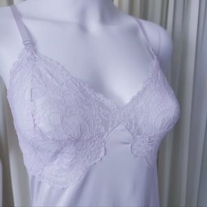 Slip Dress • Nylon Lace • Vintage Lavender Floral 34